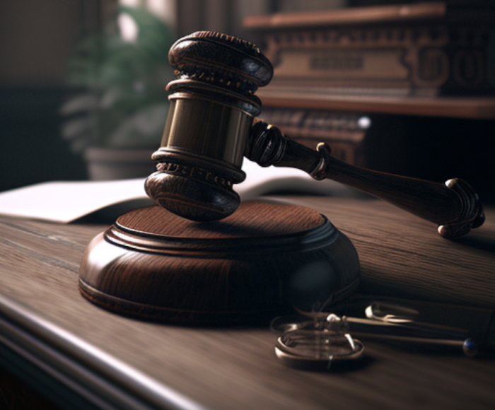 Image of a judge's gavel. Image producing using Midjourney.